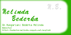 melinda bederka business card